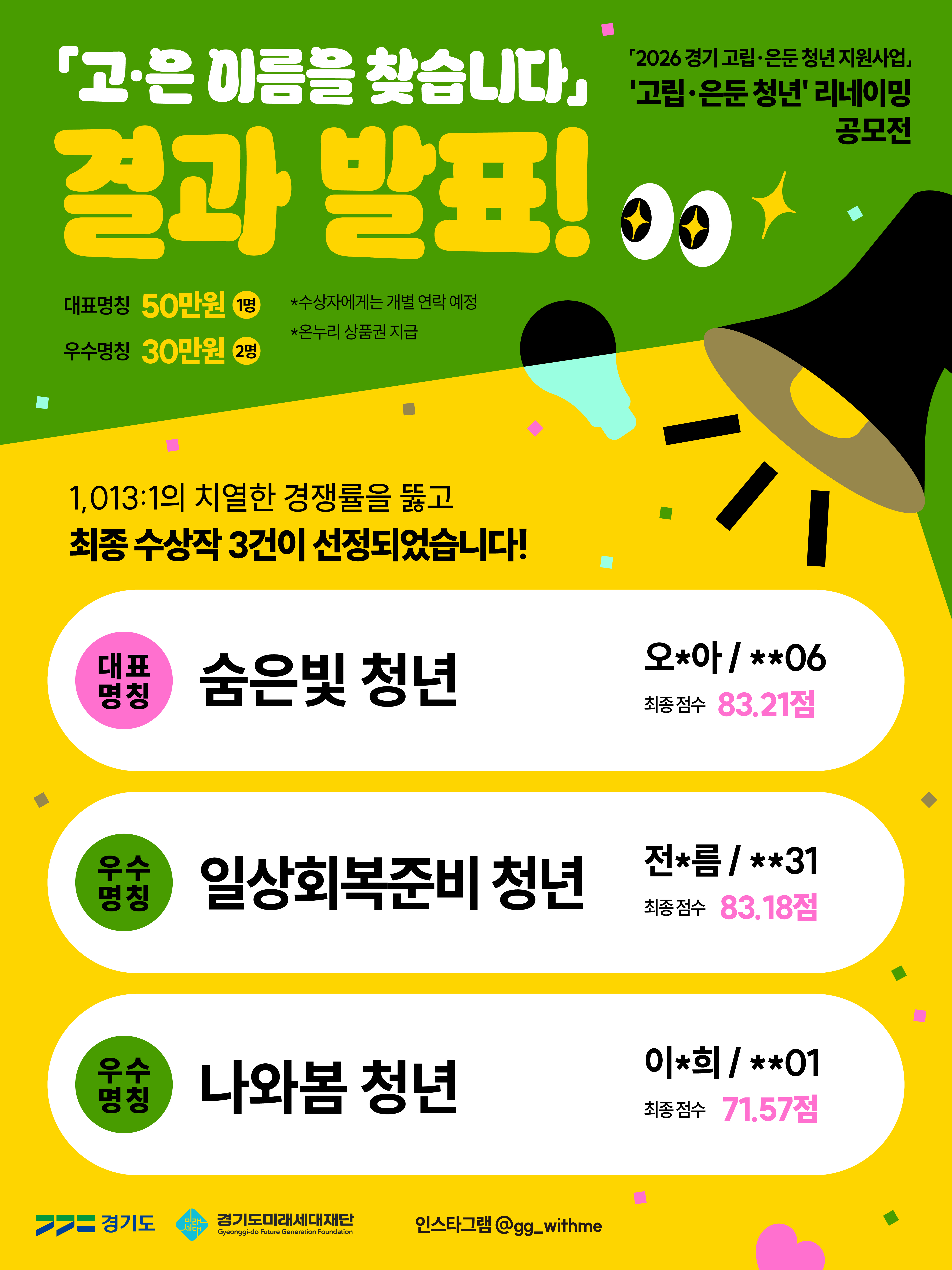 경기도미래세대재단, 고립·은둔 청년 새 이름에 ‘숨은빛 청년’ 선정